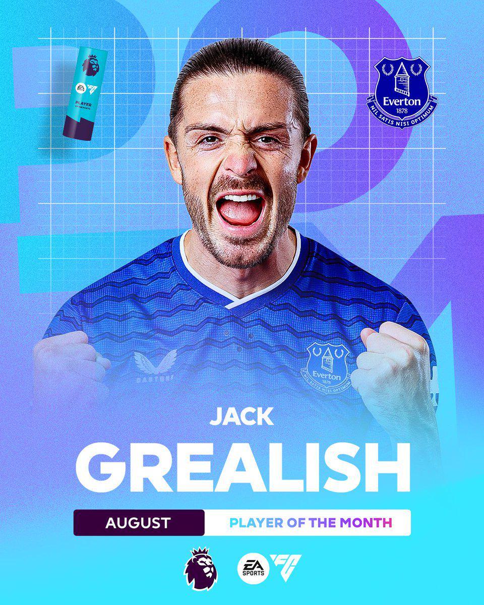 世界杯官方资讯-3场4助领跑助攻榜，格拉利什当选英超8月最佳球员